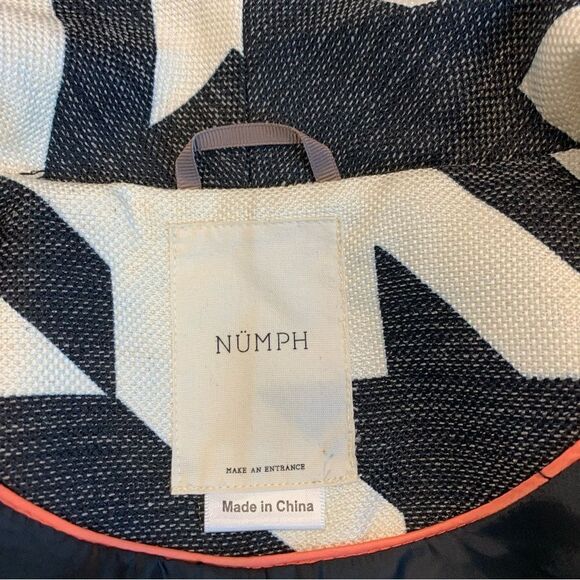 NUMPH black cream Bertha houndstooth geometric print blazer jacket Sz UK 8 NWOT - Picture 11 of 15
